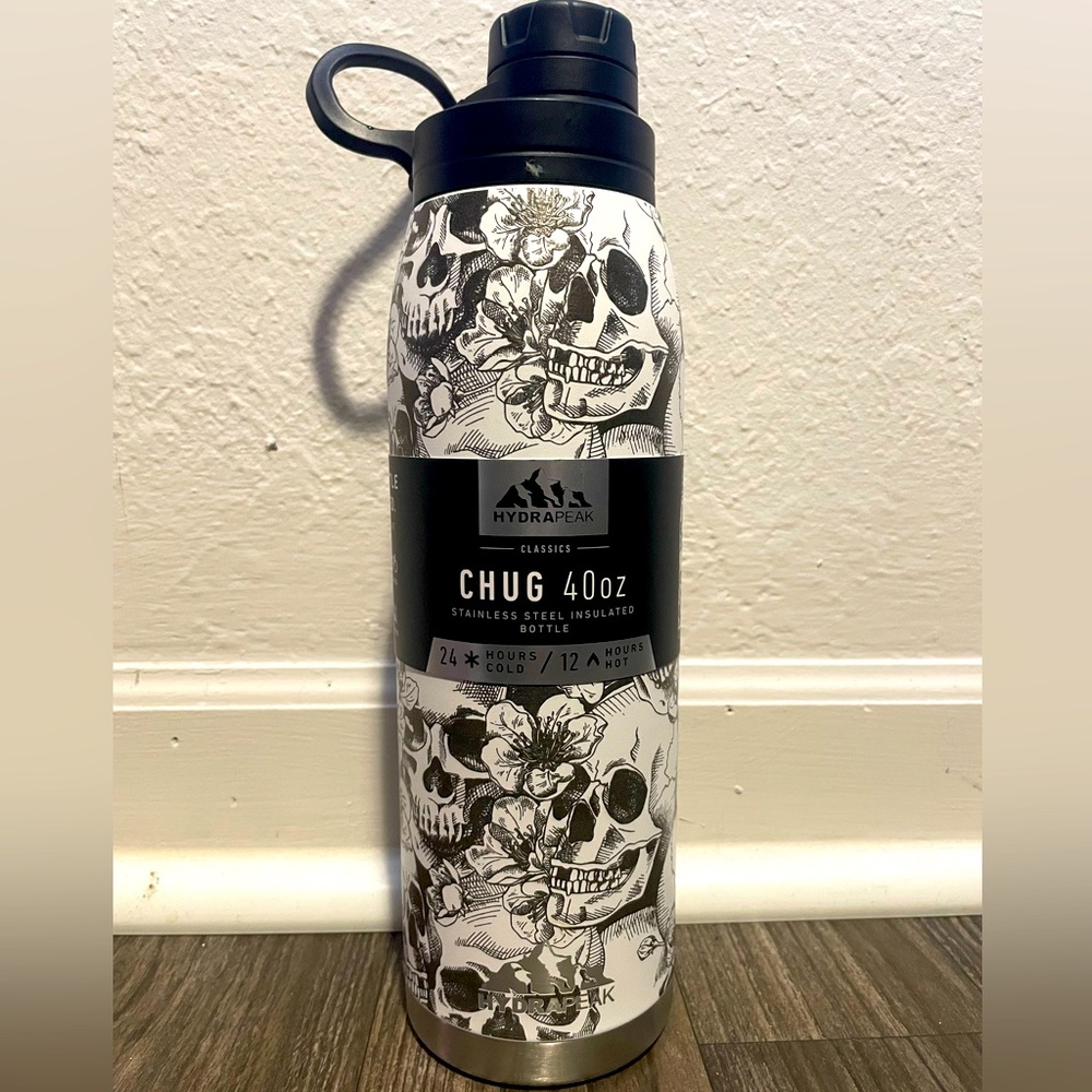 Hydrapeak chug 40oz skull tumbler